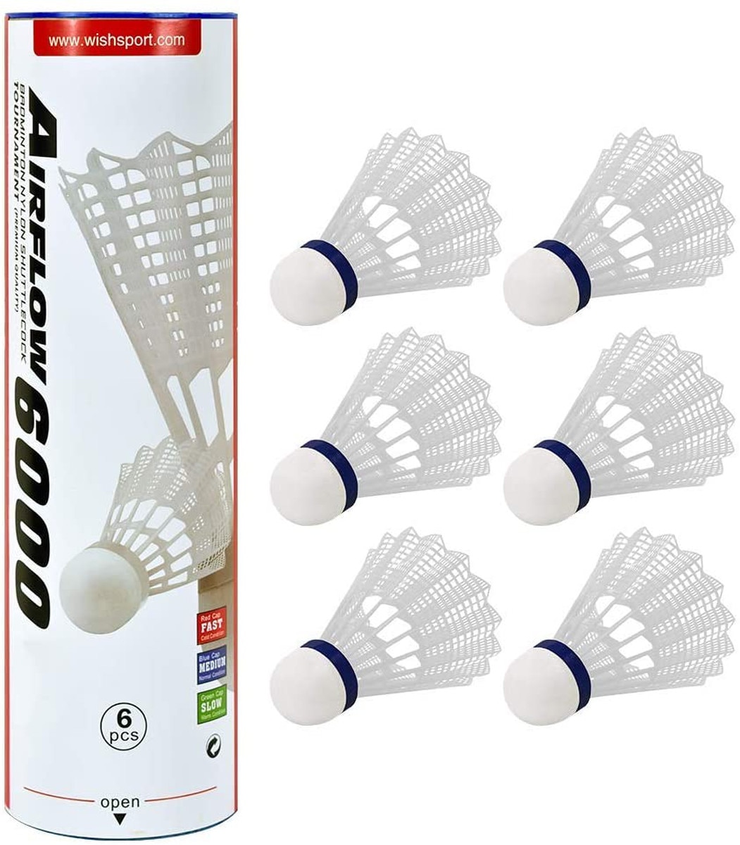 Airflow 6000 Badminton Tournament Shuttlecock (6pk): Single Tube with Birdies